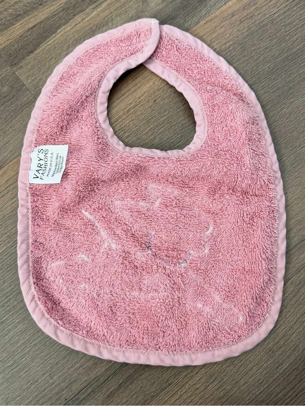 Vintage Pink 101 Dalmation Applique Front Baby Bib - One Size